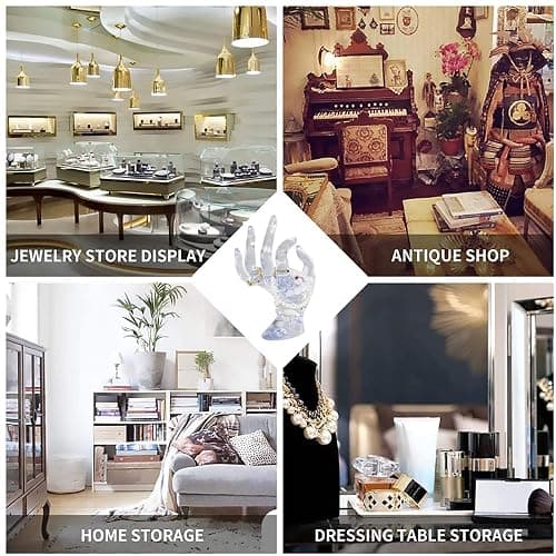 DI QIU REN Hand Form Ring Holder Jewelry Display Holder, Clear Room Decor Aesthetic Bracelet Ring Watch Stand Support Holder Preppy Jewelry Holder for Y2k Room Decor thumbnail 6