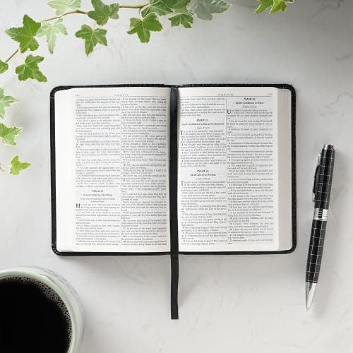 KJV Holy Bible, Mini Pocket Size, Black Faux Leather w/Ribbon Marker, Red Letter, King James Version thumbnail 5