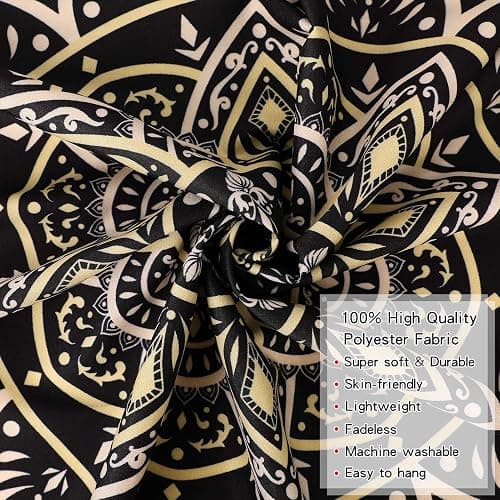 Edeesky Black Golden Mandala Tapestry Wall Hanging Psychedelic Medallion Wall Tapestry Aesthetic Indian Hippie Decor Bohemian Wall Art Boho Home Decoration Blanket for Bedroom,Living Room,Dorm thumbnail 6