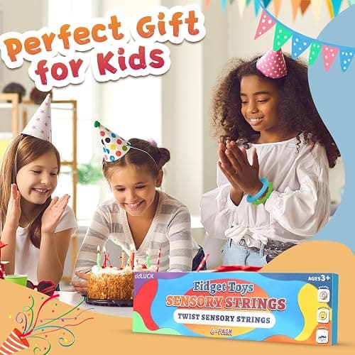 Fidget Toys for Kids 3+, Textured Silicone Sensory Sticks, 6 Pack | Sensory Toys for Anxiety Relief, Autism Toys for Toddlers with Autism, Travel Toys for Kids 3+ & Adults thumbnail 7