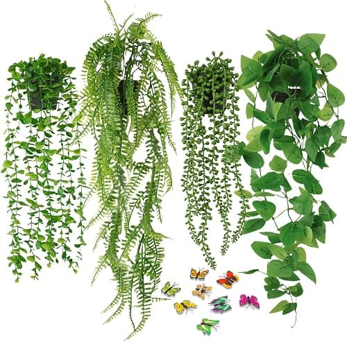 BELICOO Artificial Hanging Plant, 4 Pack Fake Plants with Pots, Hanging Artificial Plants Indoor, Fake Ivy Faux Plant for Indoors Outdoor Room Office Patio Wall Decor - Image 1