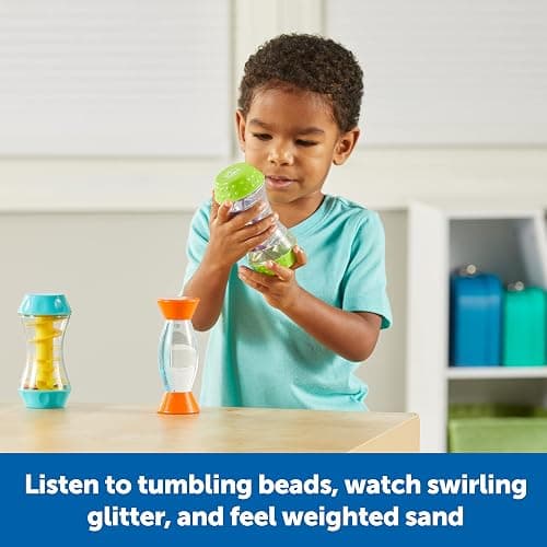 Learning Resources Sensory Trio Fidget Tubes - Tactile Play Tools, Kids Travel Essentials Toys, Self-regulation Aids, Calm Down Corner Supplies, Bin Activities thumbnail 4