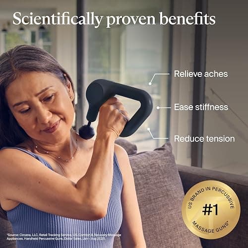 TheraGun Therabody Relief Massage Gun | for Daily Comfort | 3-Speed | Black | Quiet Handheld Percussion Muscle Massager for Back, Leg & Shoulder Pain Relief. Lightweight, Easy to Use, Ergonomic Grip thumbnail 2