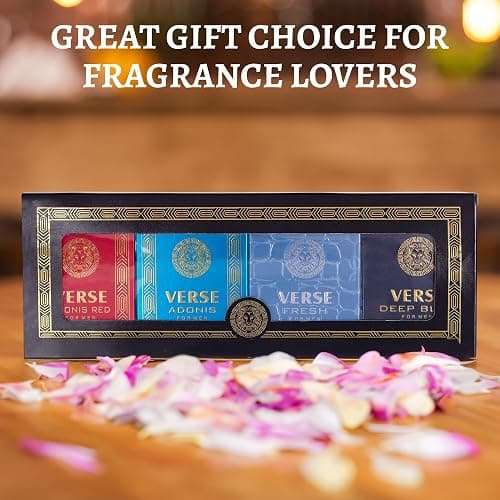 NovoGlow Verse Mini 4-Piece Fragrance Gift Set for Men - Aromatic, Floral, Oriental & Woody Notes - Individually Boxed - Travel Size - 25ml Eau De Parfum thumbnail 3