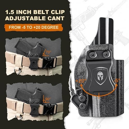 WARRIORLAND IWB Kydex Holster w/Optics Cut, Compatible with Walther PPS M2 9mm/.40 Pistol, Inside Waistband Appendix Carry, Adj. Retention & Cant, with Claw/Right- / Left-Hand Optional thumbnail 2