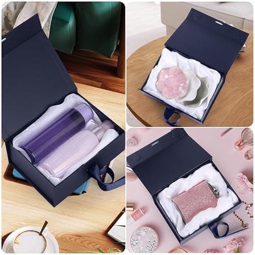 Geschenkbox,GeeRic Verpackungswelt Geschenk-Box mit Deckel 22 * 16 * 8.8cm Premium Geschenkbox mit Magnetverschluss und Geschenkband für Feiertage Hochzeit thumbnail 5