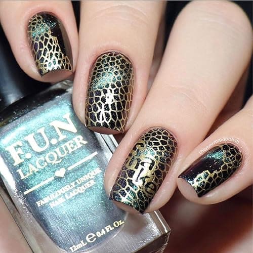 Whats Up Nails - Go for Gild Stamping Polish Gold Metallic Lacquer for Stamped Nail Art Design 7 Free Cruelty Free Vegan thumbnail 9