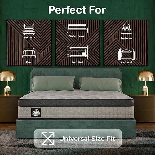 Sleepnexis 10 Inch Queen Hybrid Memory Foam Mattress in a Box – Cooling Gel, Medium Firm, Fiberglass Free, Back Pain Relief, Pocket Coils, Motion Isolation, CertiPUR-US Certified Queen Mattress thumbnail 6