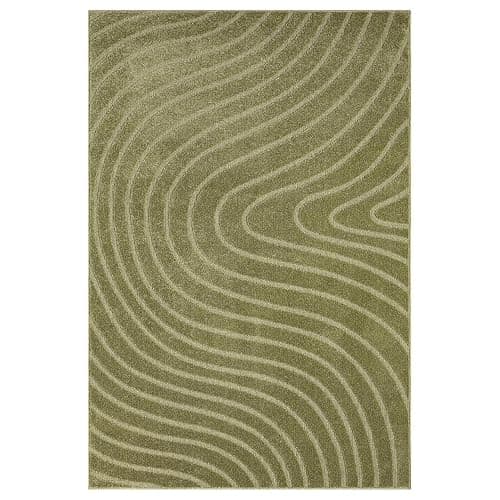 LUXE WEAVERS Modern Geometric Wave Green 9x12 Area Rug, Contemporary Stain Resistant Carpet thumbnail 2