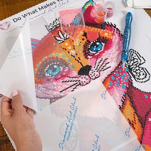 DIAMOND ART CLUB 200-Piece Premium Diamond Painting Release Paper Pack, Multiuse Painting Paper, Precut Cover Replacements, 4" x 4" (10 cm x 10 cm) thumbnail 4