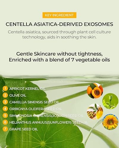 BE THE SKIN Glass Skin Cleansing Oil - 7 Plant Oils + Centella Exosomes & Squalane, Melts Waterproof Makeup & Blackheads, Lightweight Fast-Emulsifying Formula for All Skin Types | 5.07 fl oz thumbnail 4