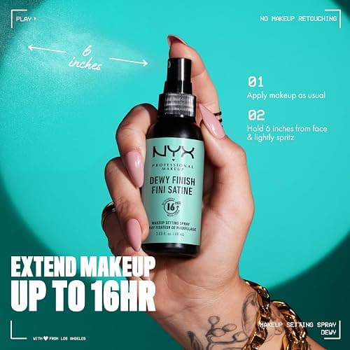 NYX PROFESSIONAL MAKEUP Makeup Setting Spray - Dewy Finish, Long-Lasting Face Mist for up to 16HR Wear, Vegan Formula thumbnail 4