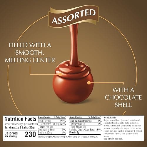 Lindt LINDOR Assorted Chocolate Candy Truffles, Chocolate with Smooth, Melting Truffle Center, 12.7 oz. Bag thumbnail 2