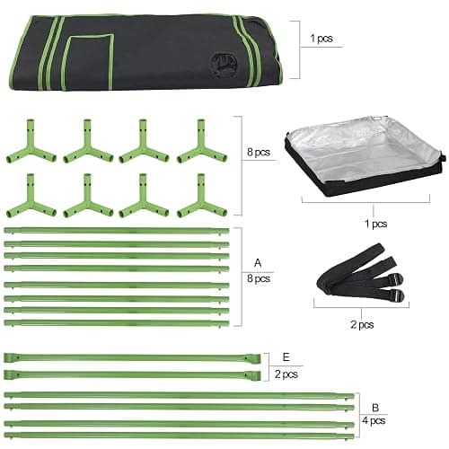 JungleA 2x2 Small Grow Tent, High Reflective Mylar Hydroponic Growing System, 24" x 24" x 36" Indoor Growing Tent Greenhouse Box Kit w/Window & Tray, Home Plant Farmer Flower, Mushroom, Veg Grow Box thumbnail 3