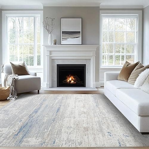 Lbris Washable Rugs 8x10 Area Rugs for Living Room- Modern Abstract Rugs for Bedroom,Dining Room, Large Soft Low Pile Carpet with Non Slip Rubber Backing,Neutral Accent Rug for Nursery Home Office thumbnail 9