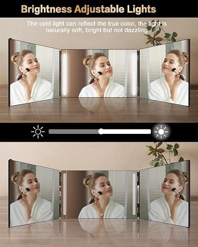 JUSRON 360 Viewing Angle Self Hair Cutting Mirror, Clear Anti-Fog HD Glass, USB Rechargeable, Easy to Use, Height Adjustable, Portable, Good Choice for Gifts thumbnail 5
