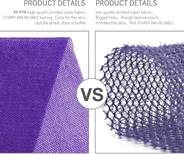 UJFQBH 3 Pieces African Bath Sponge African Net Long Net Bath Sponge Exfoliating Shower Body Scrubber Back Scrubber Skin Smoother,Great for Daily Use (Pink,Yellow,Purple) thumbnail 2