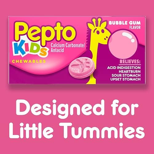 Pepto Kids Bubblegum Antacid Tablets Chewable, Upset Stomach Relief for Kids, Heartburn Relief, Acid Indigestion and Sour Stomach Relief, 72 Chewable Tablets (3x24 ct) thumbnail 3