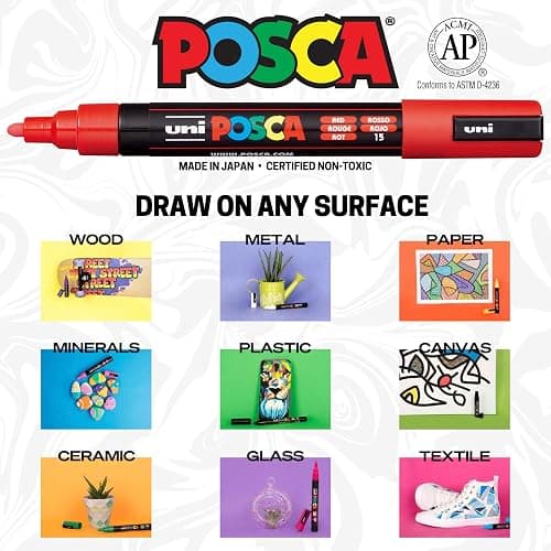 POSCA 8-Color Paint Marker Set, PC-5M Medium thumbnail 3