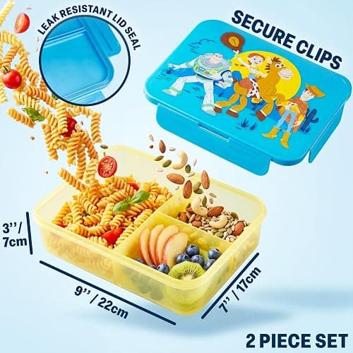 Get Trend Disney Toy Story Kids Lunch Box & Waterbottle Set, 3 Compartment Bento Box & Water Bottle with Straw, BPA-Free Dishwasher-Safe Lunch Kit for School, Travel, Gifts for Girls (Multi Toy Story) thumbnail 6