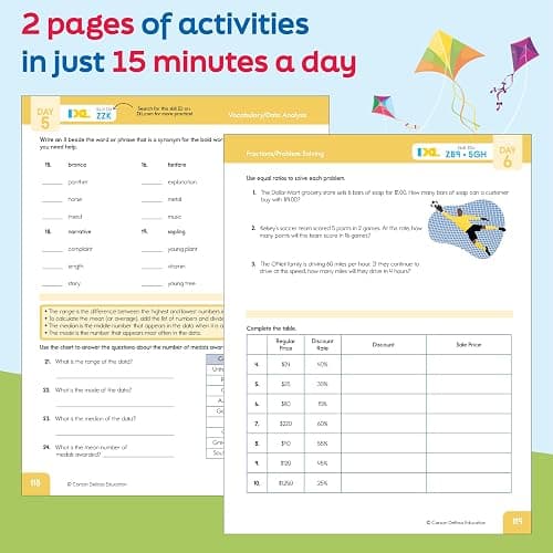 Summer Bridge Activities 5th to 6th Grade Workbooks All Subjects, Middle School Books With Math, Language Arts, Reading Comprehension, Science, Social Studies, Fitness, Flash Cards, and More thumbnail 7
