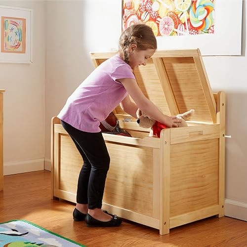 Melissa & Doug Wooden Toy Chest - Light Wood Furniture for Playroom, Blonde Kids Toy Box, Wooden Box Storage Organizer, Children's Furniture Chest thumbnail 2