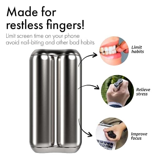 ONO Roller - Handheld Fidget Toy for Adults | Help Relieve Stress, Anxiety, Tension | Promotes Focus, Clarity | Compact, Portable Design (Natural, Full Size - Stainless Steel) thumbnail 3