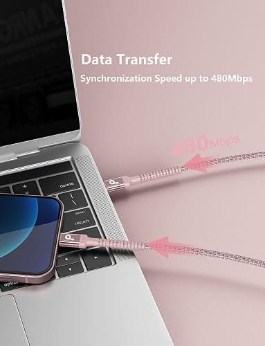 USB C iPhone Charger Cable Fast Charging, 2Pack 6FT USB Type C to Lightning Cable [Apple MFi Certified] iPhone Fast Charger Cord Compatible with iPhone 14/13/12/11 Pro Max/XS MAX/XR/XS/8/iPad-Pink thumbnail 4