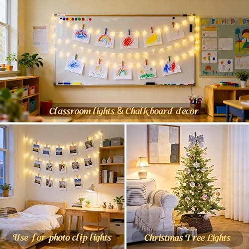 JMEXSUSS USB Fairy Lights for Bedroom, 33ft 100 LED Twinkle Lights Plug in with Remote, Indoor String Light for Dorm Girl's Room Tent DIY Birthday Gift Party Decor, Silver Wire, Warm White,Timer thumbnail 7