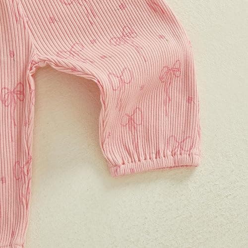 Twopumpkin Preemie Clothes Baby Girl Outfit Newborn Hello World Ribbed Romper Knitted Pants Headband Coming Home Outfits thumbnail 8