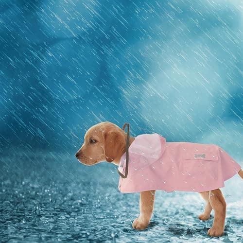 Dog Raincoat,Waterproof Rain Poncho with Hoodie, High Reflective Adjustable Pet Rain Jacket with Leash Hole for Small Medium and Large Dogs (Pink, X-Small) thumbnail 8