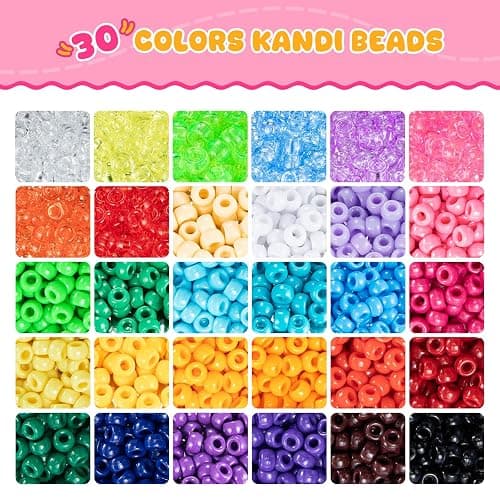 Simetufy 10000Pcs Pony Beads Bulk, 30 Colors Rainbow Kandi Beads for Hair Braiding Bracelet Making Kandi Jewelry Key Chains DIY Crafts Gifts Christmas Gifts (5.73lb, Stack Box) thumbnail 4