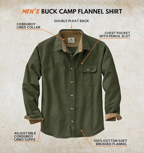 Legendary Whitetails Men's Flannel Shirt Long Sleeve Button Down 100% Cotton thumbnail 2