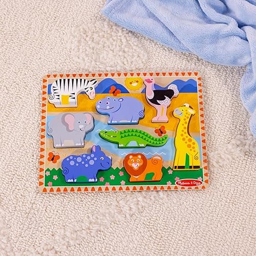 Melissa & Doug Safari Wooden Chunky Puzzle (8 pcs), Educational Screen Free Activity for Toddler, Preschoolers and Kids Ages 2+ - FSC Certified thumbnail 10