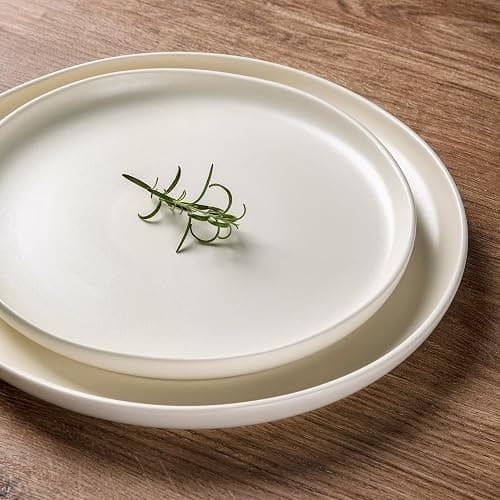 AmorArc Stoneware Dinnerware Sets, Wavy Rim Ceramic Plates and Bowls Sets, Highly Chip and Crack Resistant | Dishwasher & Microwave & Oven Safe Dishes set, Service for 4 (12pc) thumbnail 2