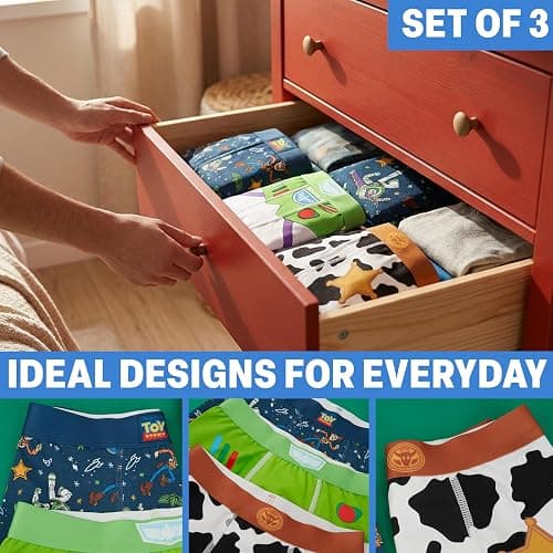 Get Trend Disney Toy Story, Cars | Spidey Boys’ Underwear, Toddler Boxer Briefs, Breathable Elastic Waist Underpants, 3 Pack thumbnail 4