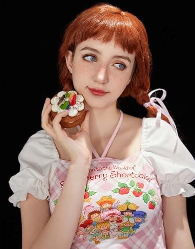 Micotaku Strawberry Shortcake Women's Long Sleeves T-Shirt Cute Strawberry Tight Tee Top thumbnail 6