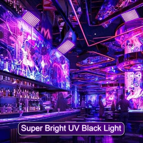 Indmird 2 Pack 50W Black Lights, Blacklight Flood Light with Plug and Switch,for Glow Party, Halloween, Fluorescent Poster, Body Paint thumbnail 7