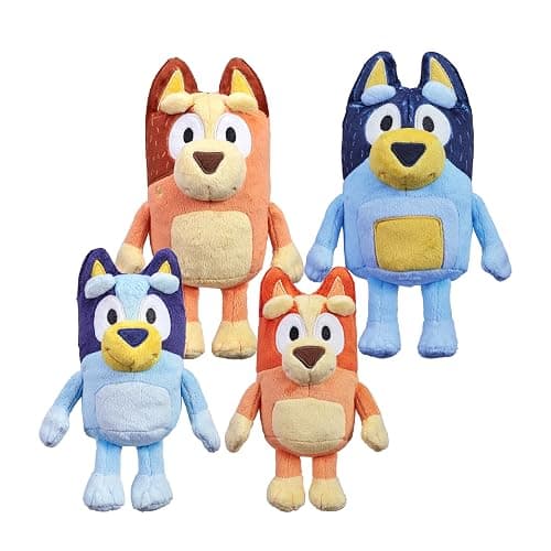 Bluey Heeler Family Stuffed Animals Set of 4, 7-8”, Soft Bingo, Bandit, and Chilli Plush Figure Toys, Cuddly Plush Toys for Kids Ages 3+ - Image 1