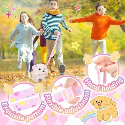 Tagitary Plush Toys Interactive Puppy Toy for Kids,Electronic Toy Dog That Walk and Bark,Tail Wagging, Fake Dog Toy with Leash,Perfect Easter Christmas Birthday Gift for Kids Toddlers thumbnail 4