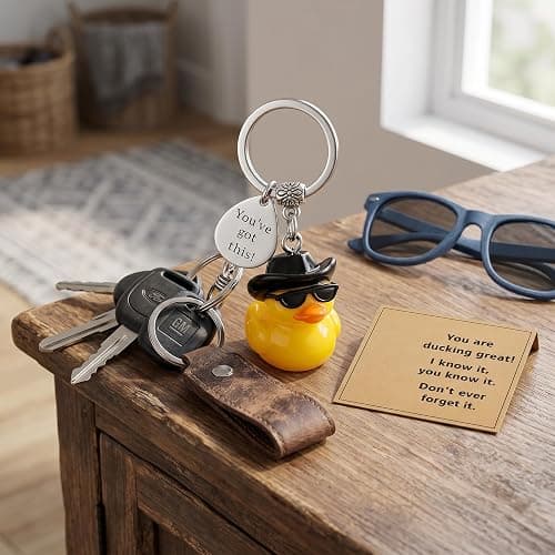 Virelle Encouragement Duck Keyring Good Luck Charm for Exams – You’ve Got This Small Duck Keychain Thoughtful Sentimental Gift for Women Students thumbnail 7
