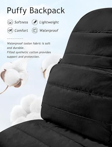 Uselike Travel Backpack for Women, 15.6 Inch Laptop Backpack, Quilted College Bookbag, Cute Work Backpacks, Water Resistant (Black) thumbnail 6