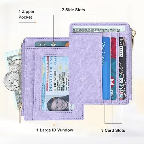 Sodsay Card Case Slim Front Pocket Wallet for Women Credit Card Holder with Keychain | Slim, Credit Card Holder, Front Pocket, with Keychain thumbnail 2