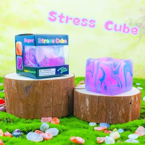 Stress Cube for Kid & Adults, Gel Filled Squishy Toys for Kids Stress Relief - High Density Squeeze Balls for Students Calming, Fidgets for Classroom Prize Toys thumbnail 2