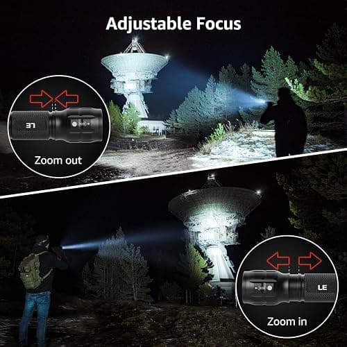 Lighting EVER LED Flashlights High Lumens, Small Flashlight, Waterproof, Adjustable Focus Flash Light for Outdoor, Emergency, AAA Batteries Included, Tactical & Camping Accessories thumbnail 3