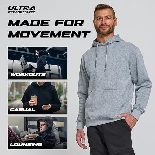 Ultra Performance Mens Pullover Sweatshirt Hoodies Men’s Fleece Hoodie Sweatshirts Casual Lightweight Active Hoodie’s for Men thumbnail 6