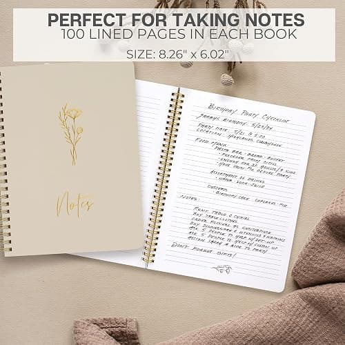 ZICOTO Aesthetic Spiral Notebook Set of 3 For Women - Cute College Ruled 8x6 Journal/Notebook with Large Pockets And Lined Pages - Perfect Supplies to Stay Organized at Work or School thumbnail 4