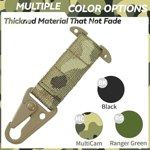 TEHOKARM Tactical Belt Clip T-Mount, MOLLE Bag Clip, Tactical Clash Hook Hanging Carabiner thumbnail 2