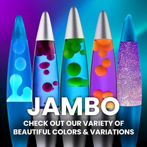 JAMBO 16" Beautiful Lamp- Blue with Yellow/Green Wax, Relaxing Liquid Light, Night Light Nightlight, Home Decor Living Room Office Bedroom Lamp for Adults Teens Kids, Magma Motion thumbnail 6