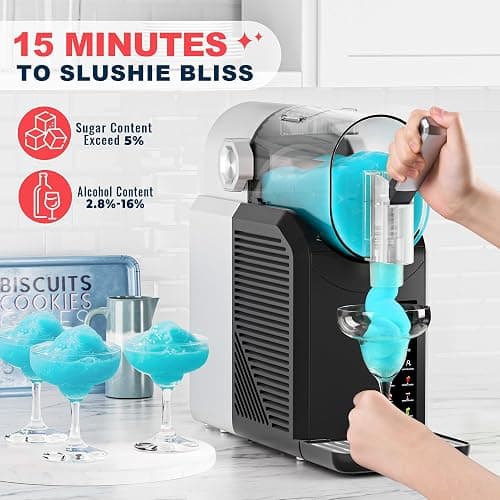 Slushie Machine, 15-Minutes RapidChill Technology Slushy Machine for Home, 68 oz Drink & Slushie Maker with 6 Preset Programs Frozen Margaritas, Milkshakes, Frappés, and More - Slushie Machine 200W thumbnail 5